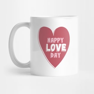 3D Happy Love Day Romantic Sayings Typography Mug